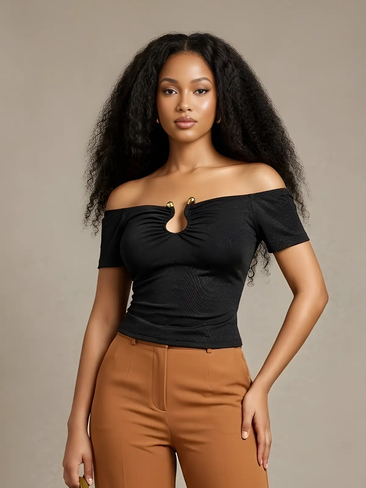Clasp Off-Shoulder Top - N/A tops available at theGirlyZone Kampala